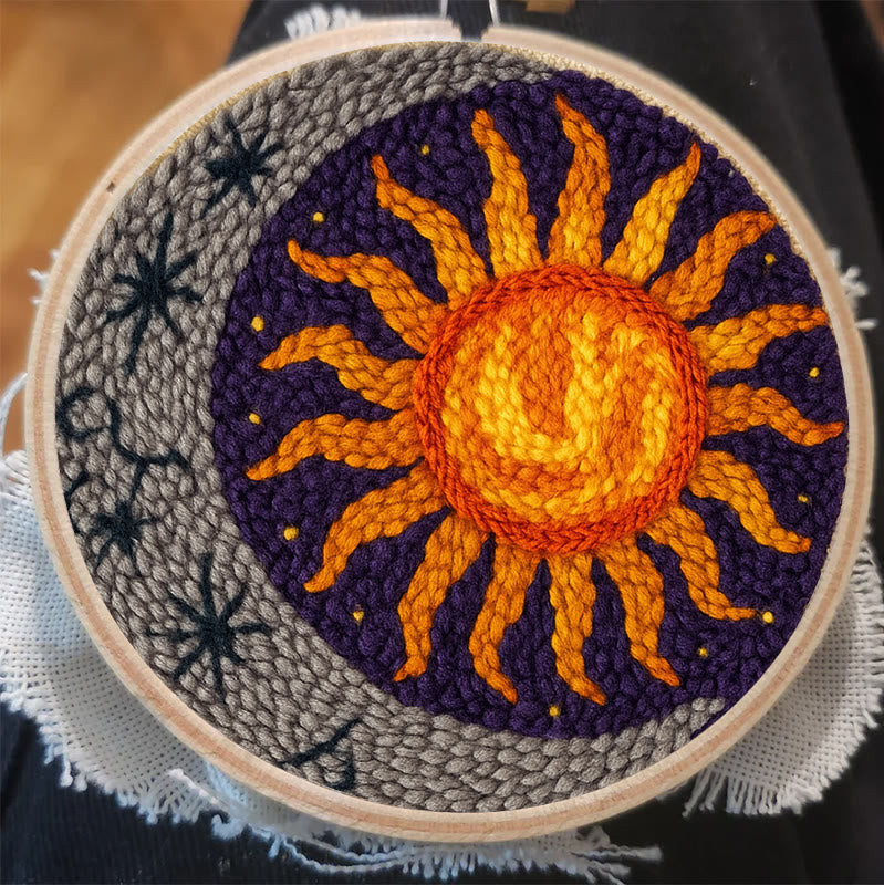  Vibrant Sun Punch Needle Kit - Celestial Handmade Craft | Diy Art For Ornament - image 2