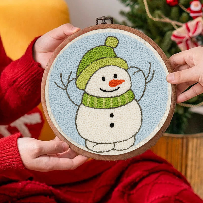  Little Snowman Punch Needle Kit - Cute Christmas Hanging | Easy Handmade Art - image 4