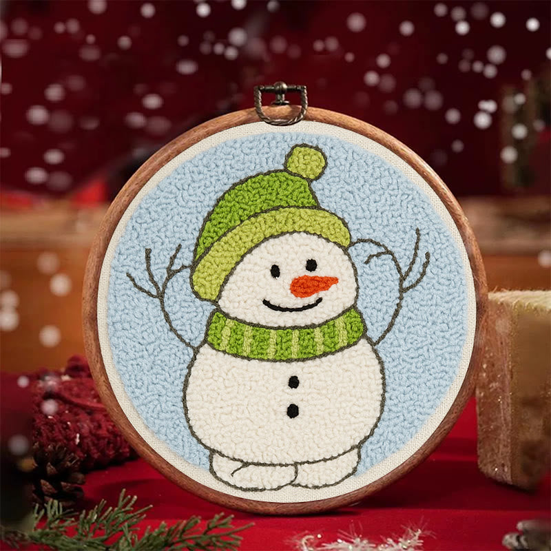  Little Snowman Punch Needle Kit - Cute Christmas Hanging | Easy Handmade Art - image 1