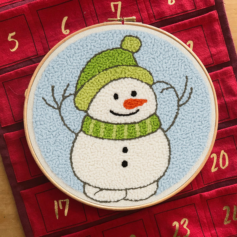  Little Snowman Punch Needle Kit - Cute Christmas Hanging | Easy Handmade Art - image 3