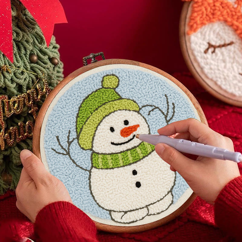  Little Snowman Punch Needle Kit - Cute Christmas Hanging | Easy Handmade Art - image 2
