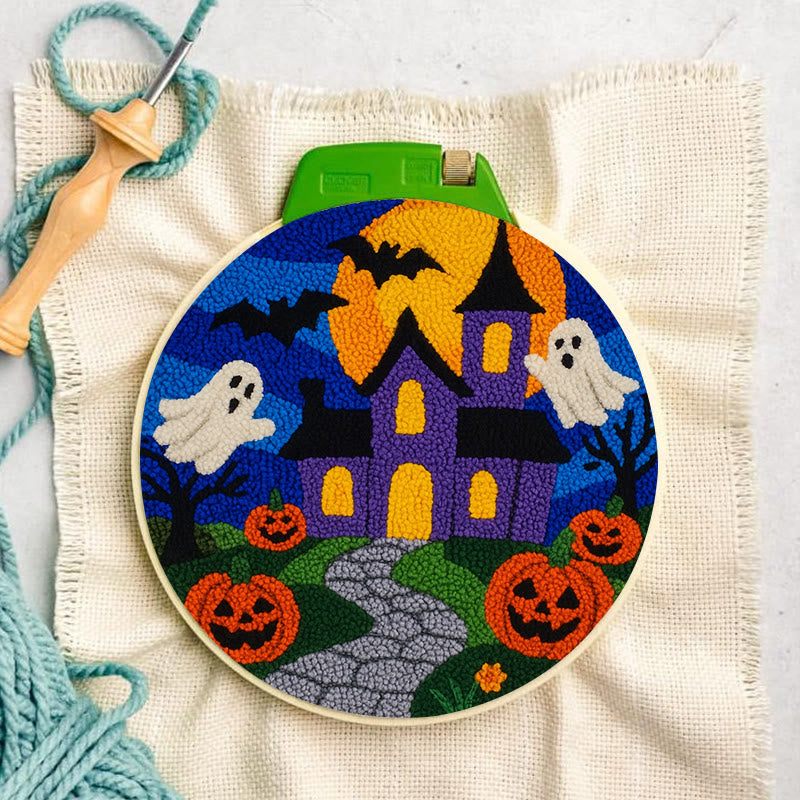 Halloween Night Punch Needle Kit - Spooky Castle Craft | Diy Needle Artwork - image 8