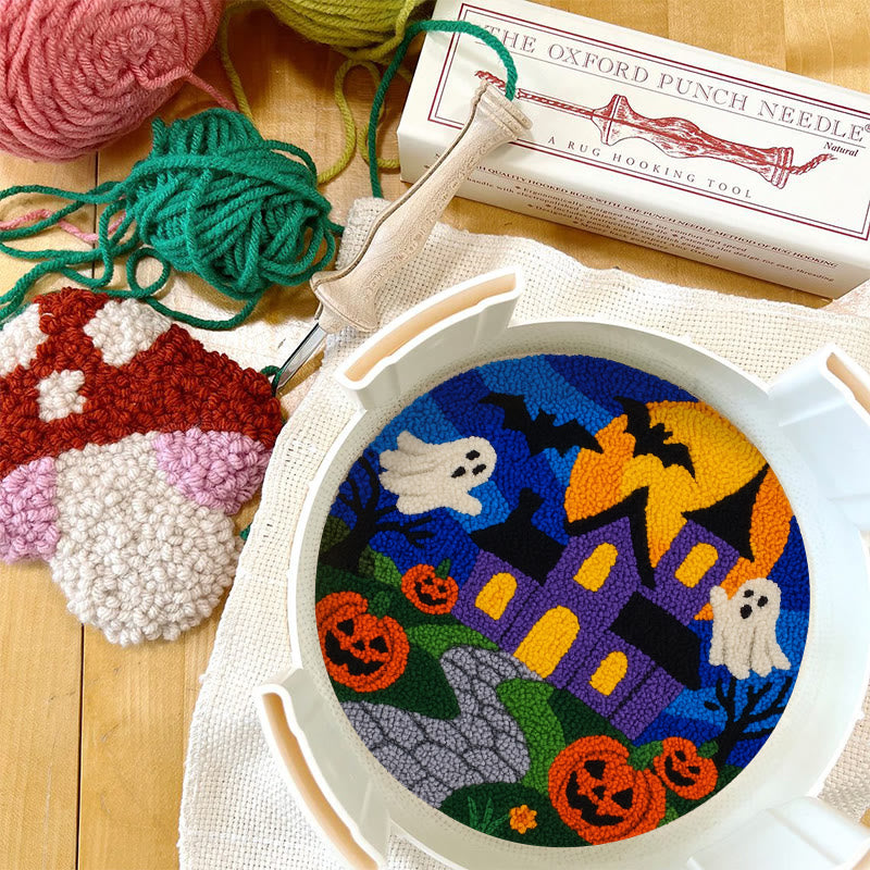 Halloween Night Punch Needle Kit - Spooky Castle Craft | Diy Needle Artwork - image 9