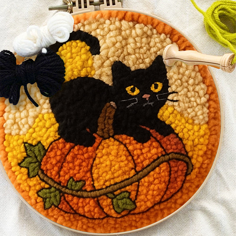 Black Kitten Punch Needle Kit - Cute Animal Craft | Perfect For Halloween Decor - image 9
