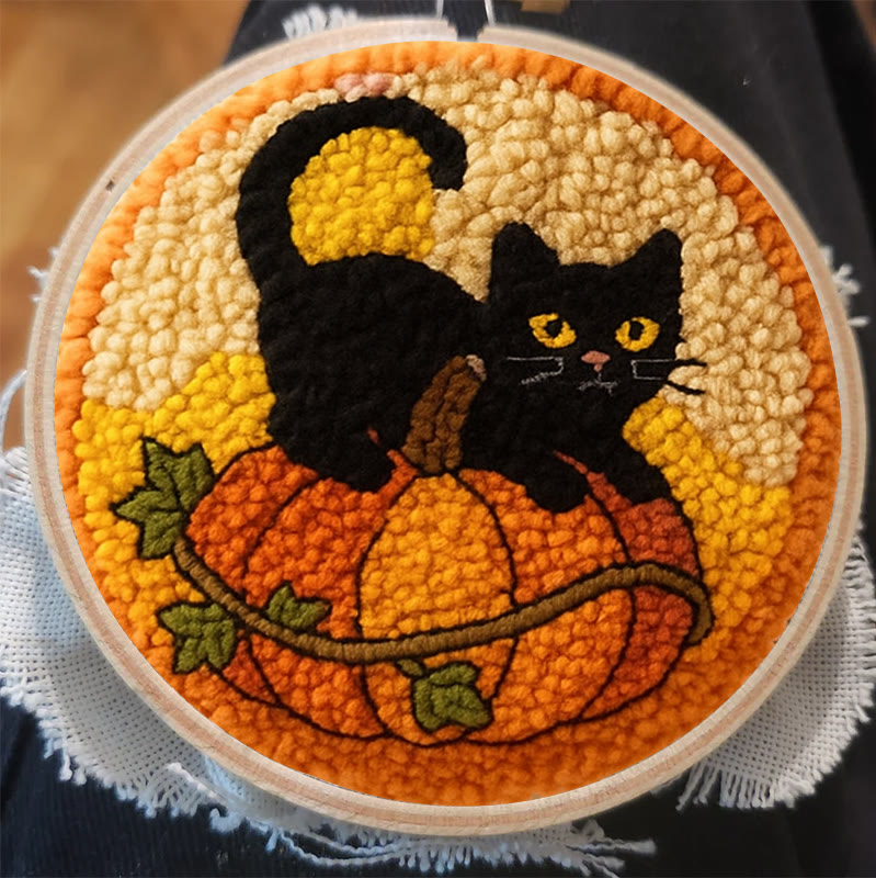 Black Kitten Punch Needle Kit - Cute Animal Craft | Perfect For Halloween Decor - image 4