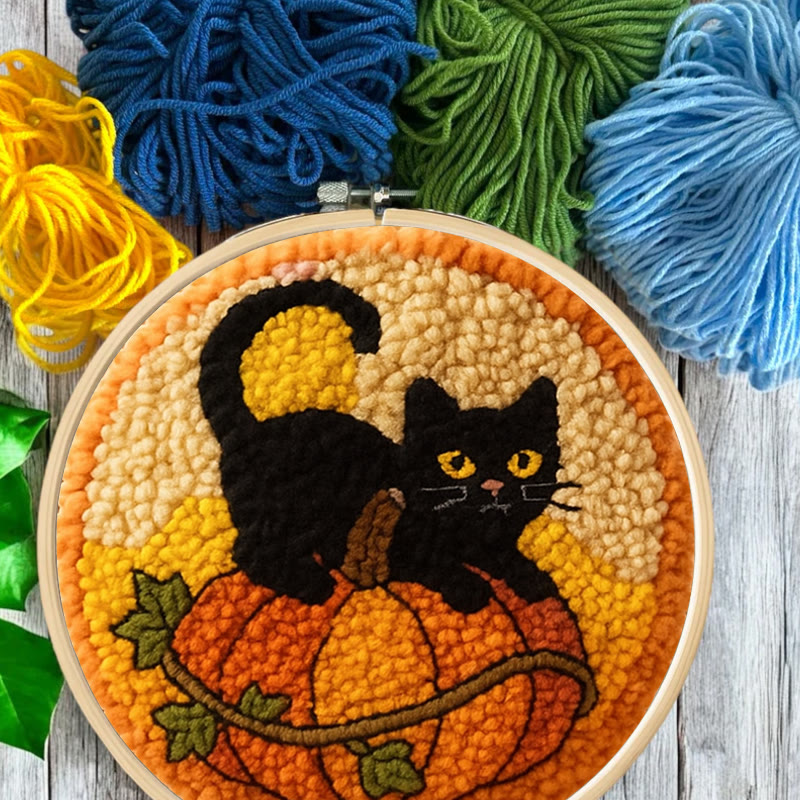 Black Kitten Punch Needle Kit - Cute Animal Craft | Perfect For Halloween Decor - image 7