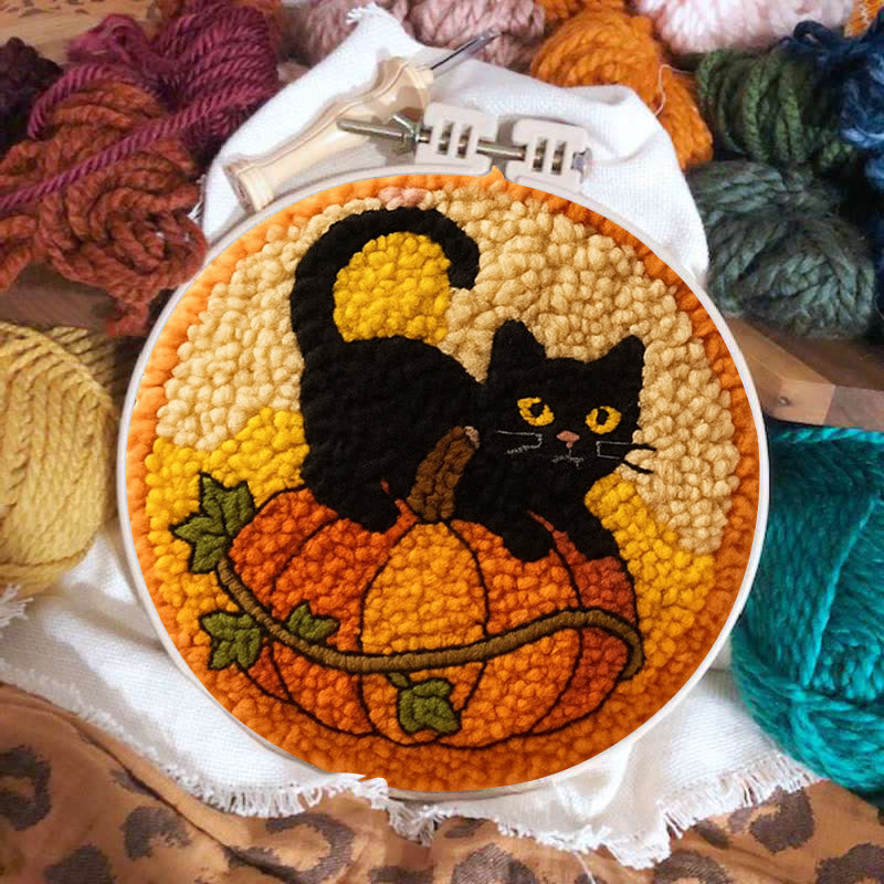 Black Kitten Punch Needle Kit - Cute Animal Craft | Perfect For Halloween Decor - image 2