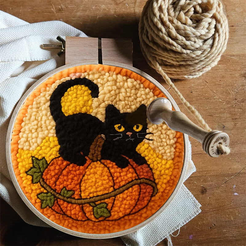 Black Kitten Punch Needle Kit - Cute Animal Craft | Perfect For Halloween Decor - image 8