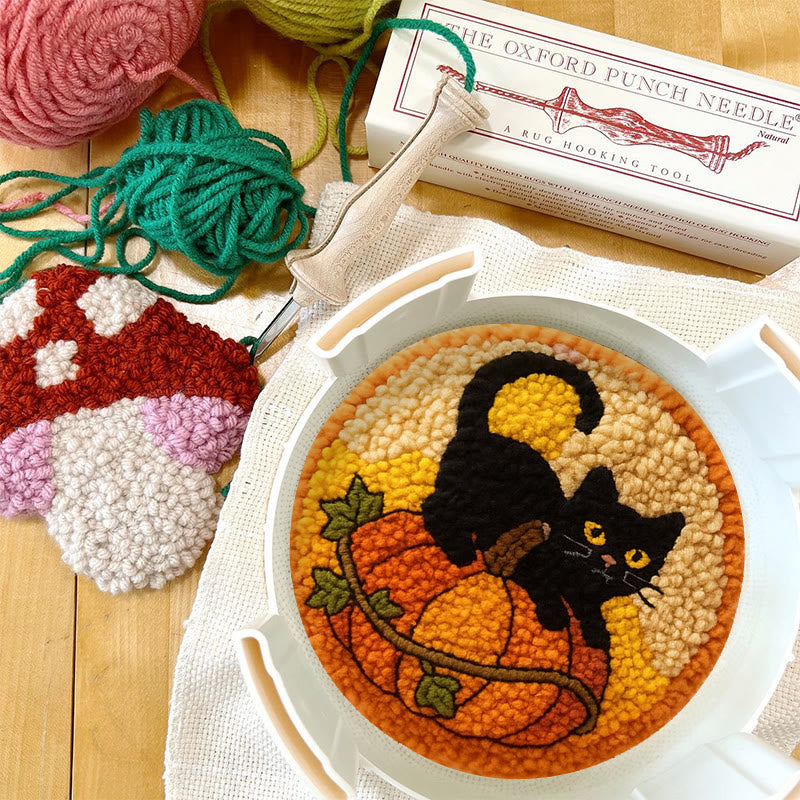 Black Kitten Punch Needle Kit - Cute Animal Craft | Perfect For Halloween Decor - image 3