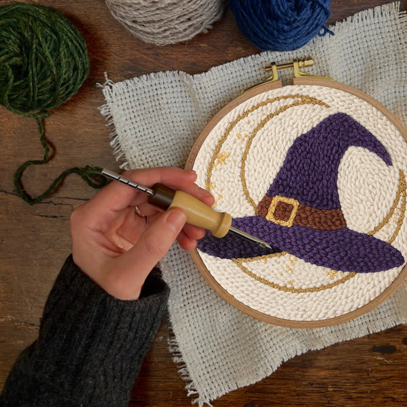 Witch Hat Punch Needle Kit - Halloween Handmade Craft | Unique Decorative Art  - image 4