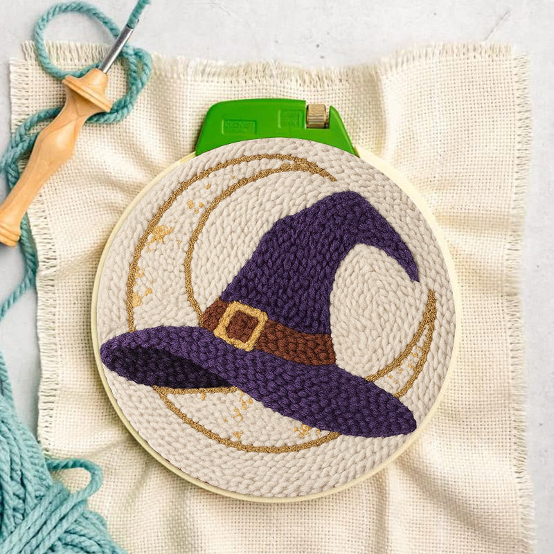 Witch Hat Punch Needle Kit - Halloween Handmade Craft | Unique Decorative Art  - image 3