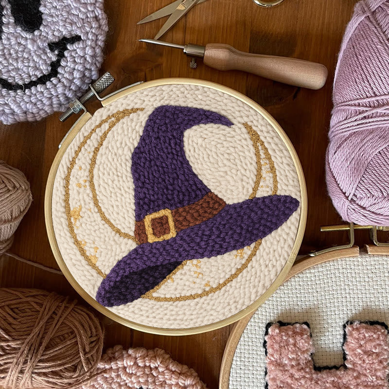 Witch Hat Punch Needle Kit - Halloween Handmade Craft | Unique Decorative Art  - image 5