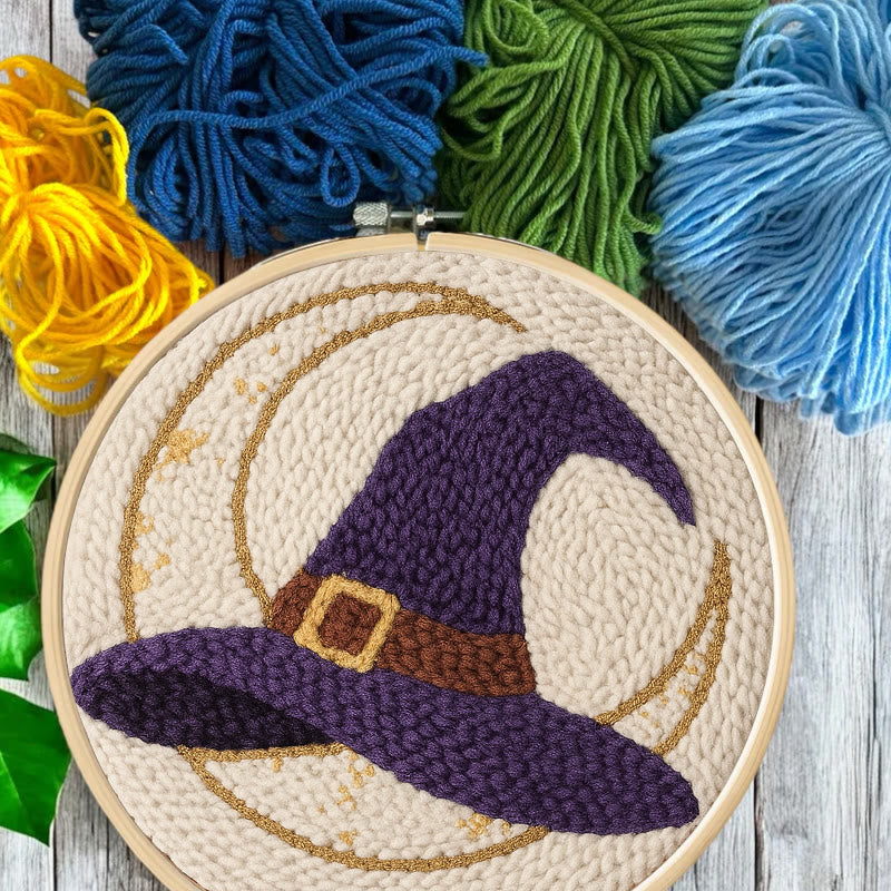 Witch Hat Punch Needle Kit - Halloween Handmade Craft | Unique Decorative Art  - image 9