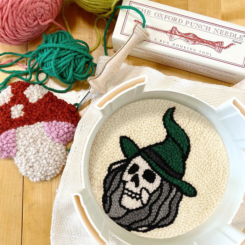 Spooky Wizard Punch Needle Kit - Halloween Skeleton Art | Nice Craft For Home Decor - image 8