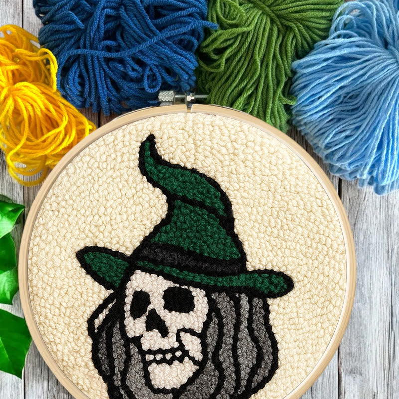 Spooky Wizard Punch Needle Kit - Halloween Skeleton Art | Nice Craft For Home Decor - image 7
