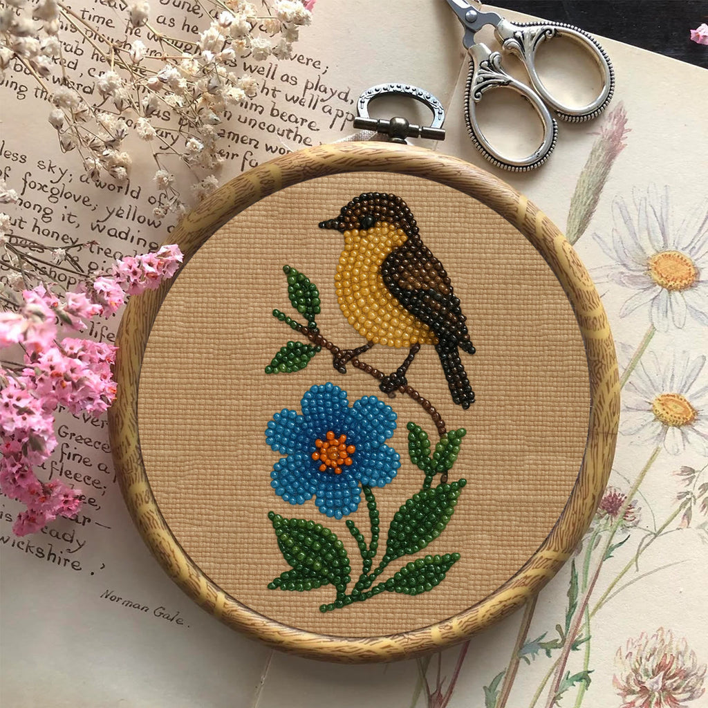 Rubbyoo Bead Embroidery Kit - Floral Bird | Beginner Needle Artcraft | Personalized Home Decor - image 2