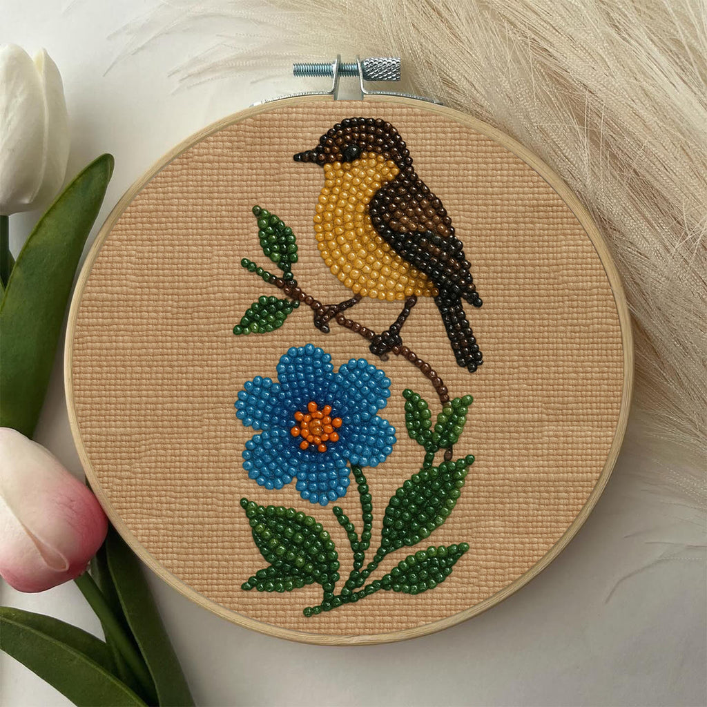 Rubbyoo Bead Embroidery Kit - Floral Bird | Beginner Needle Artcraft | Personalized Home Decor - image 3
