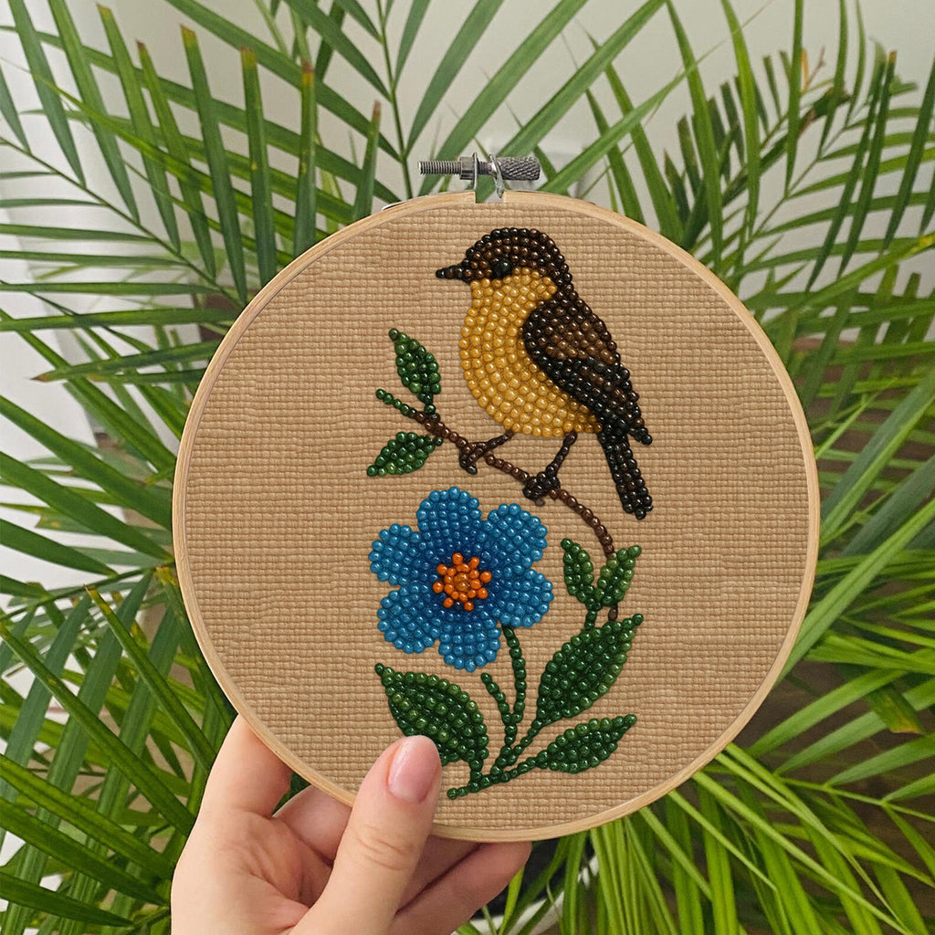 Rubbyoo Bead Embroidery Kit - Floral Bird | Beginner Needle Artcraft | Personalized Home Decor - image 8