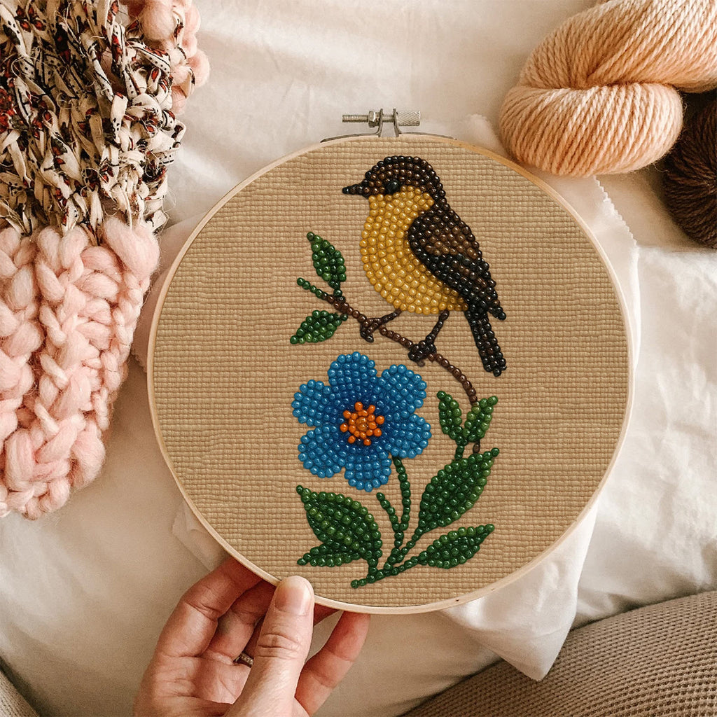Rubbyoo Bead Embroidery Kit - Floral Bird | Beginner Needle Artcraft | Personalized Home Decor - image 5