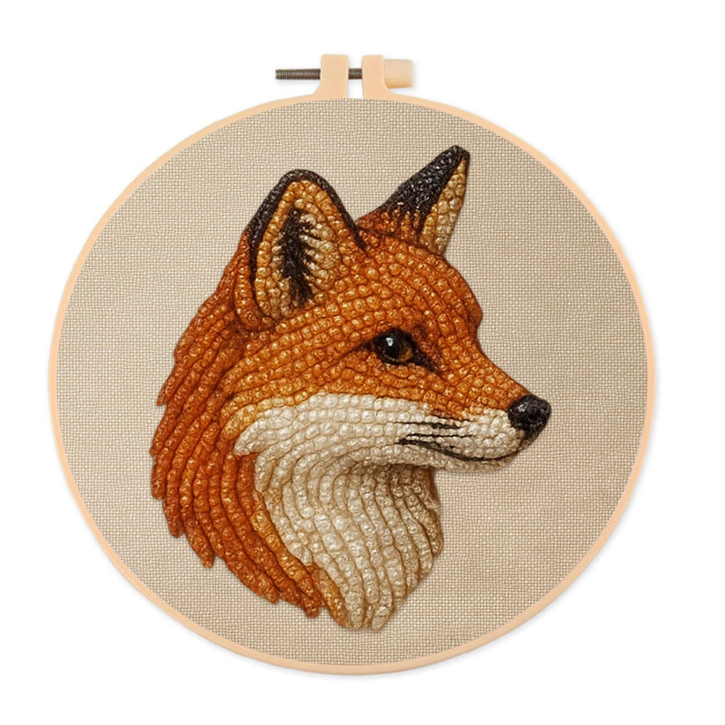 Rubbyoo Bead Embroidery Kit - Charming Fox | Diy Animal Needlework | Fox Lover Gifts - 15cm*15cm - image 0