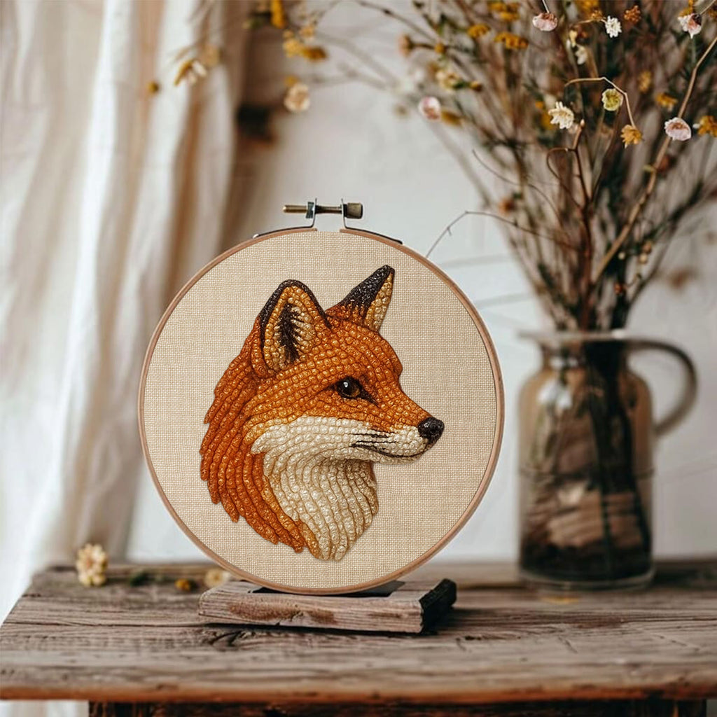 Rubbyoo Bead Embroidery Kit - Charming Fox | Diy Animal Needlework | Fox Lover Gifts - image 1