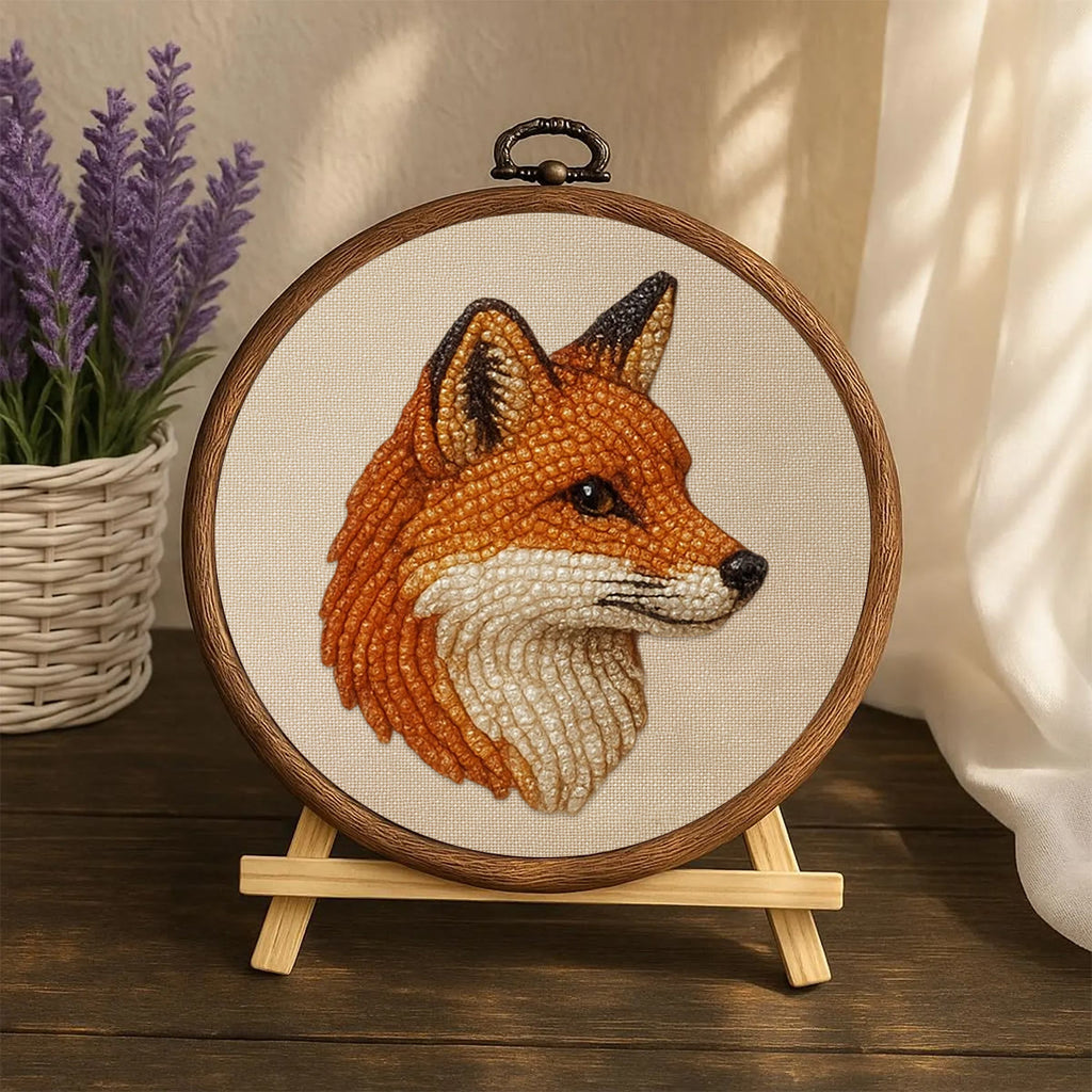 Rubbyoo Bead Embroidery Kit - Charming Fox | Diy Animal Needlework | Fox Lover Gifts - image 2