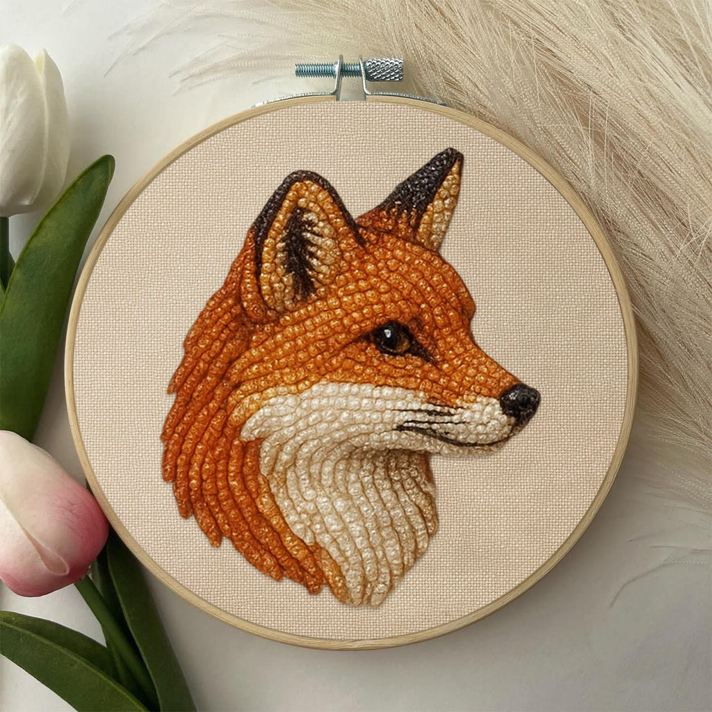 Rubbyoo Bead Embroidery Kit - Charming Fox | Diy Animal Needlework | Fox Lover Gifts - image 4