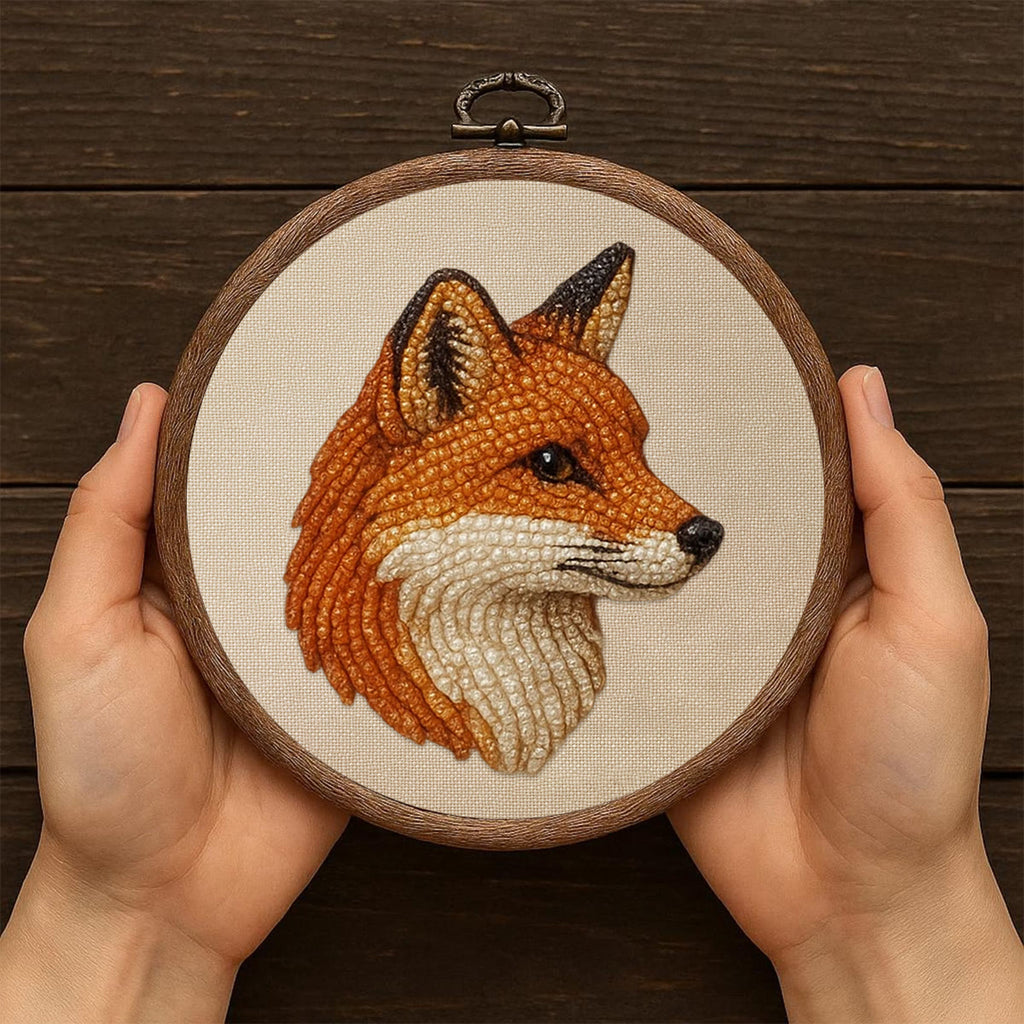 Rubbyoo Bead Embroidery Kit - Charming Fox | Diy Animal Needlework | Fox Lover Gifts - image 3