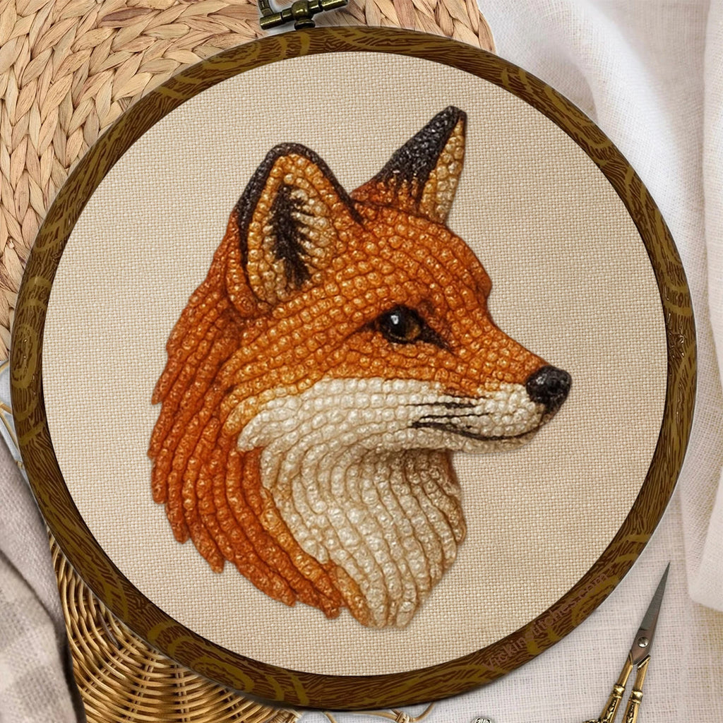 Rubbyoo Bead Embroidery Kit - Charming Fox | Diy Animal Needlework | Fox Lover Gifts - image 8