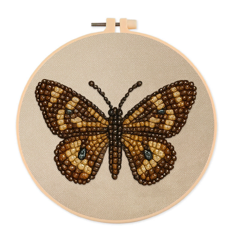 Rubbyoo Bead Embroidery Kit - Aesthetic Butterfly | Handmade Insect Craft  | Diy Birthday Gift Ideas  - 15cm*15cm - image 0
