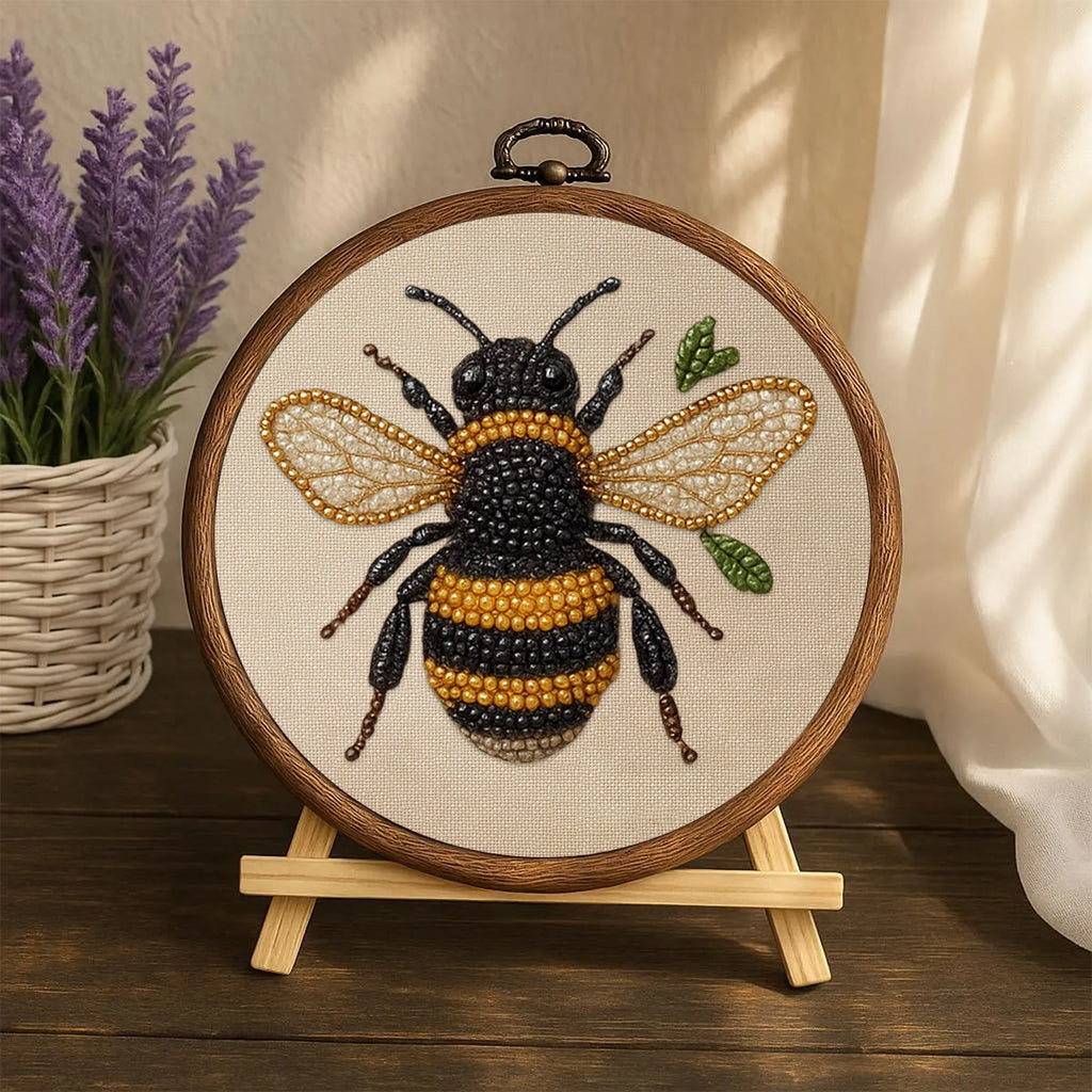 Rubbyoo Bead Embroidery Kit - Flying Bee | Diy Insects Craft | Handmade Decorative Art - image 5