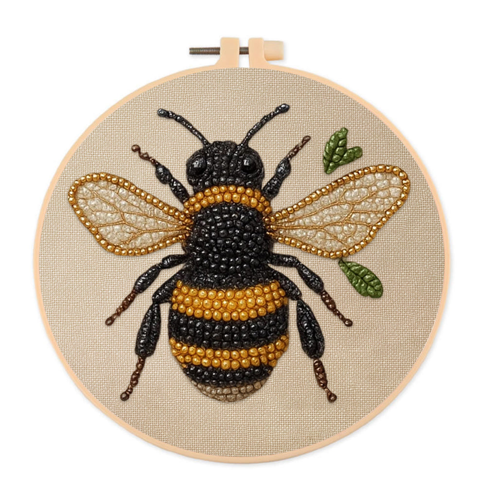 Rubbyoo Bead Embroidery Kit - Flying Bee | Diy Insects Craft | Handmade Decorative Art - 15cm*15cm - image 0