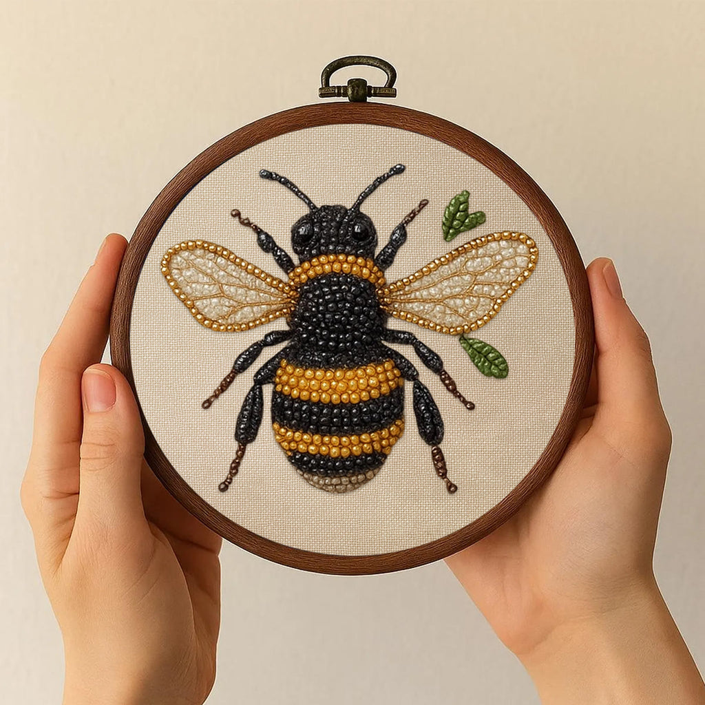 Rubbyoo Bead Embroidery Kit - Flying Bee | Diy Insects Craft | Handmade Decorative Art - image 4