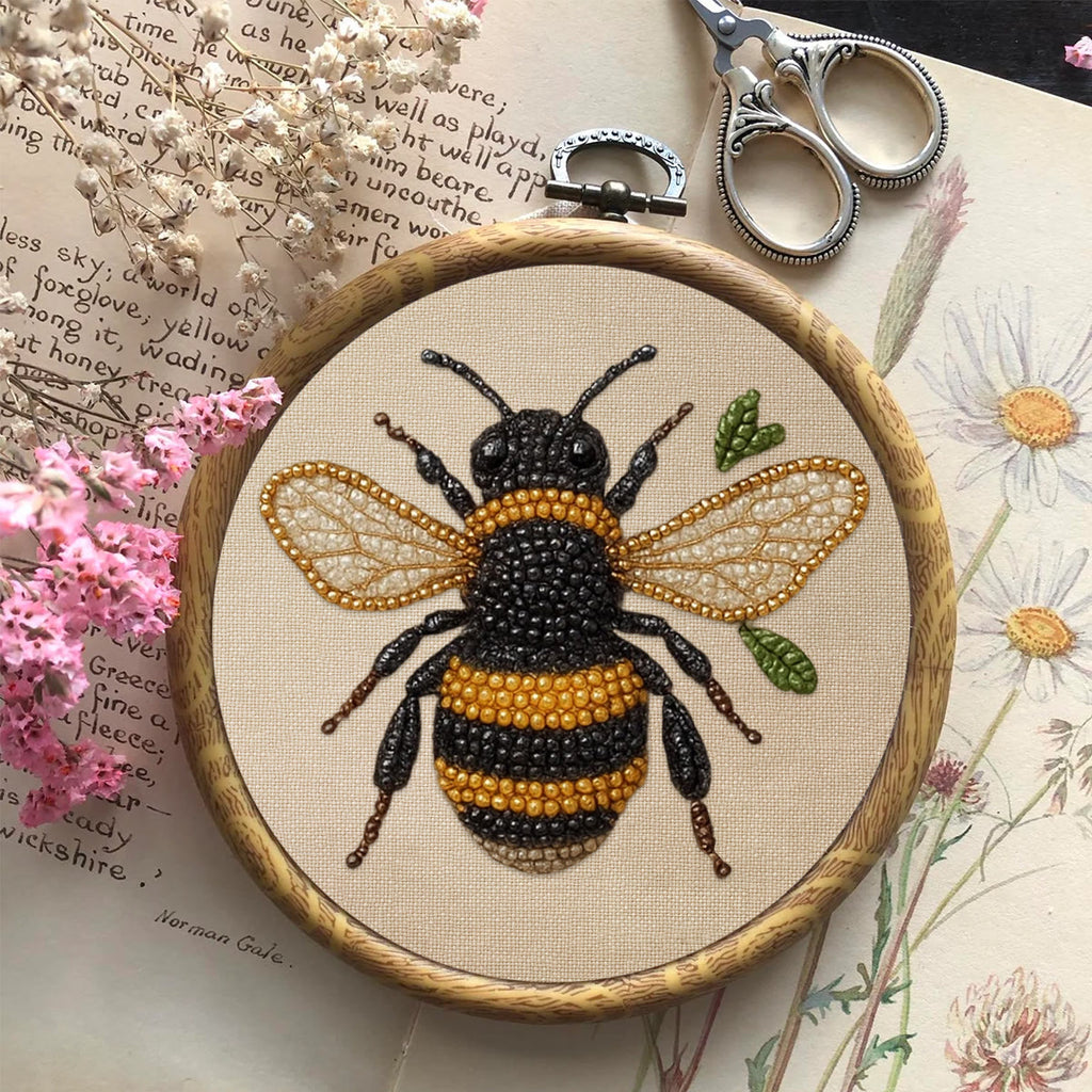 Rubbyoo Bead Embroidery Kit - Flying Bee | Diy Insects Craft | Handmade Decorative Art - image 3