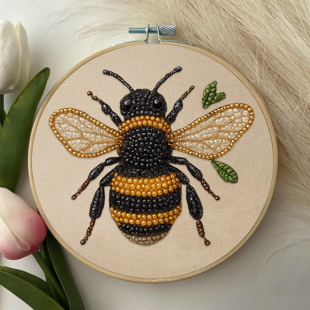 Rubbyoo Bead Embroidery Kit - Flying Bee | Diy Insects Craft | Handmade Decorative Art - image 6