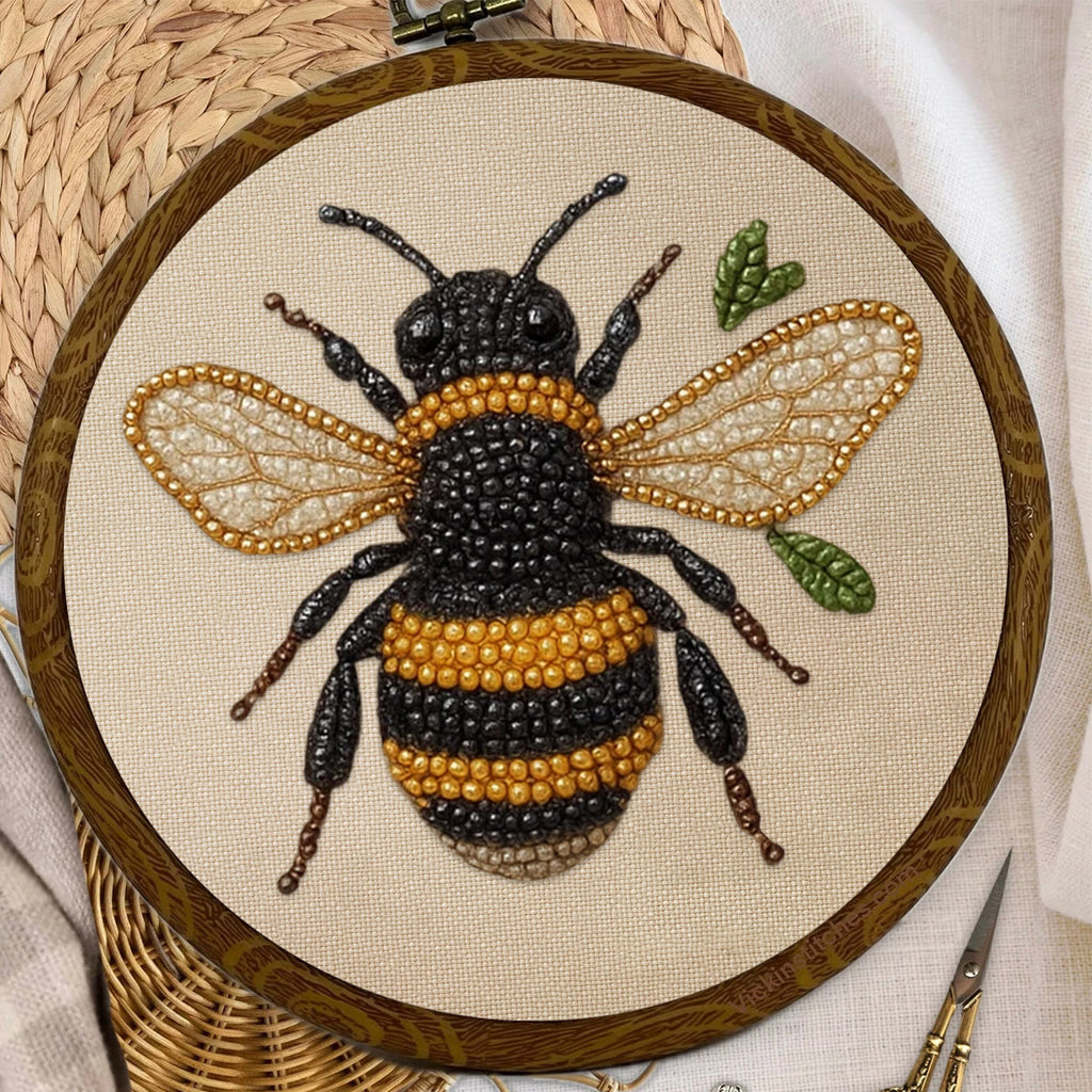 Rubbyoo Bead Embroidery Kit - Flying Bee | Diy Insects Craft | Handmade Decorative Art - image 8