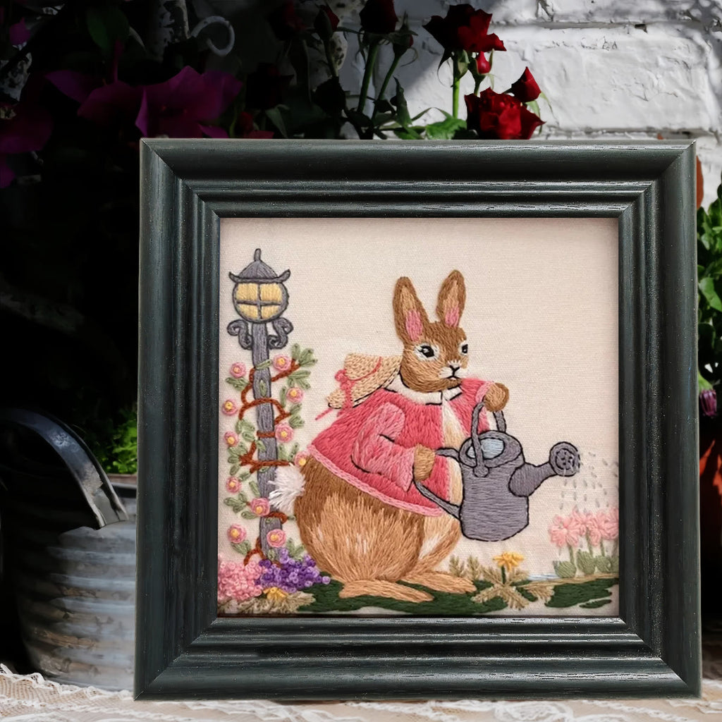 Rubbyoo Embroidery Kit - Watering Bunny | Adorable Animal Craft | Perfect Wall Ornament - image 6