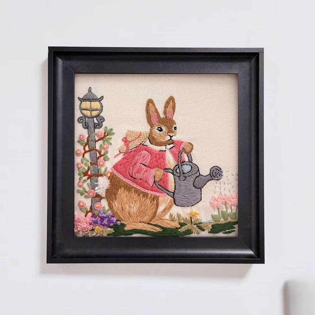 Rubbyoo Embroidery Kit - Watering Bunny | Adorable Animal Craft | Perfect Wall Ornament - image 10