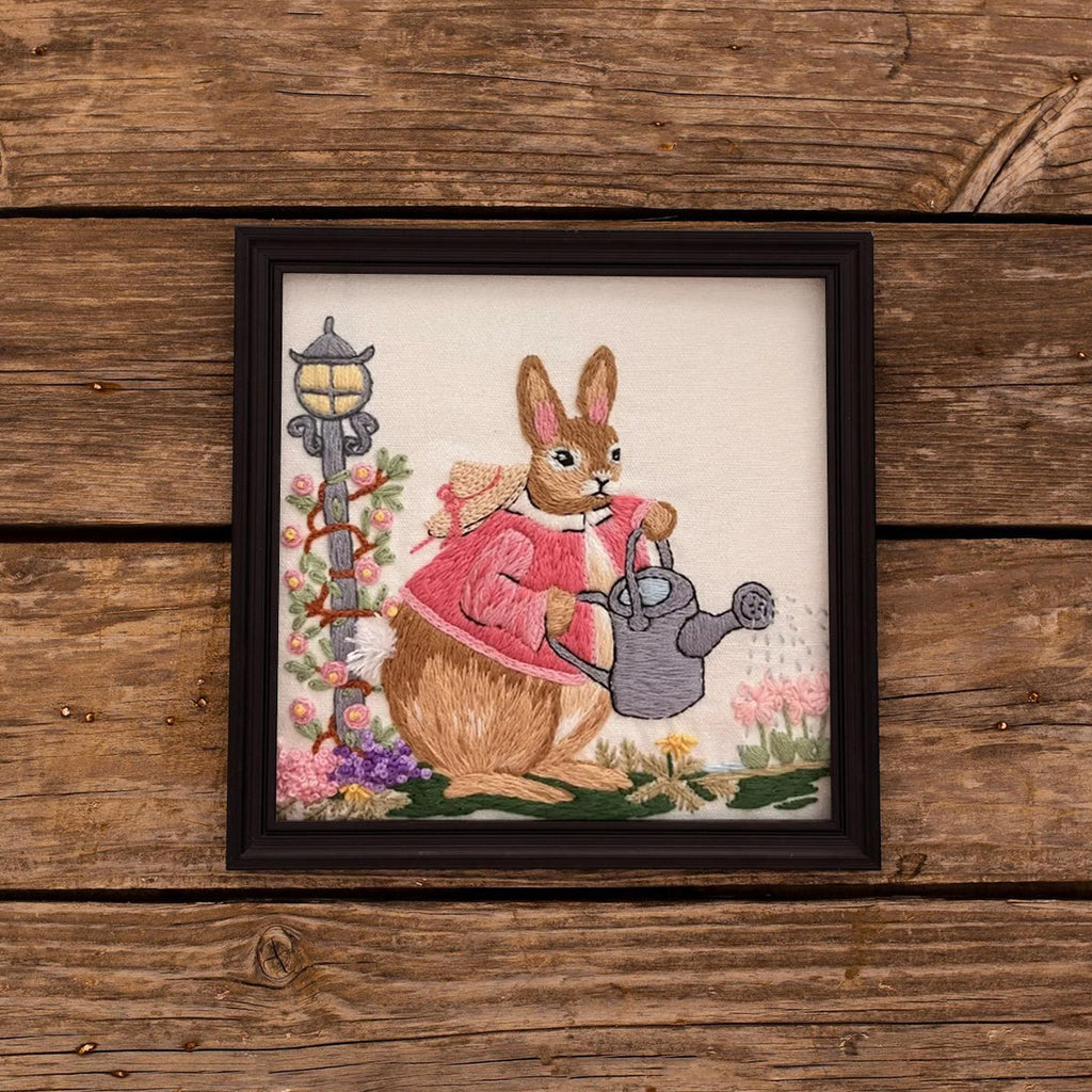 Rubbyoo Embroidery Kit - Watering Bunny | Adorable Animal Craft | Perfect Wall Ornament - image 8