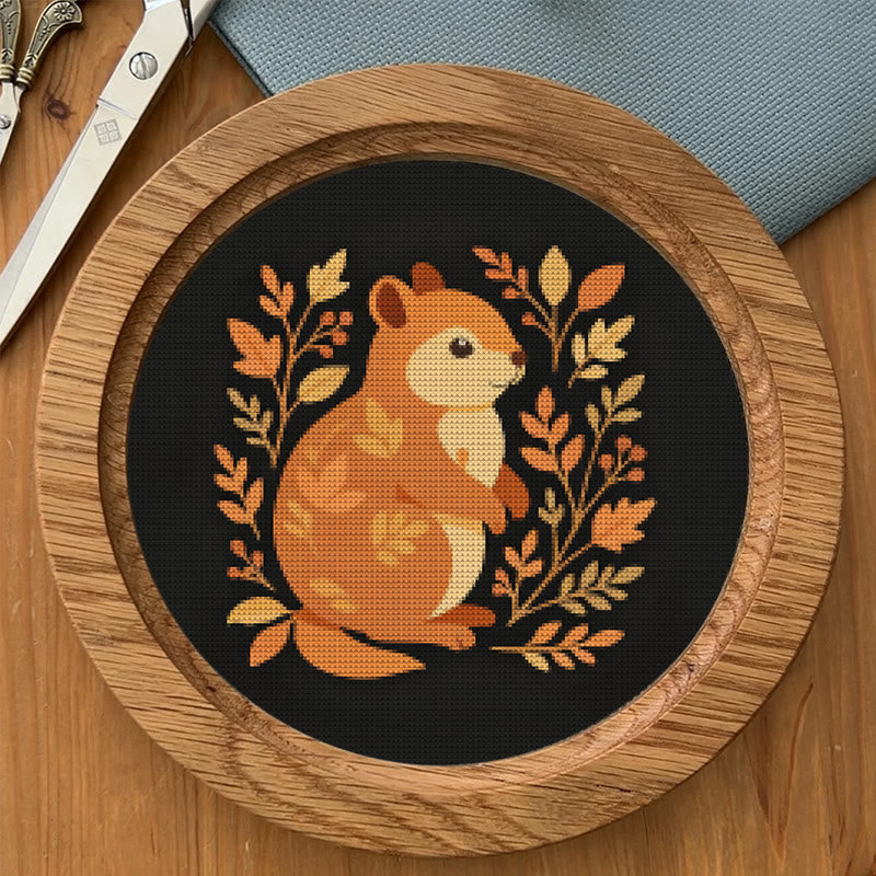  Cross Stitch Kit - Fall Squirrel | Halloween Autumn Craft |  Diy Animals Needlepoint - image 6