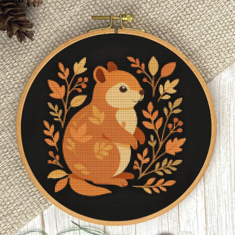  Cross Stitch Kit - Fall Squirrel | Halloween Autumn Craft |  Diy Animals Needlepoint - image 3