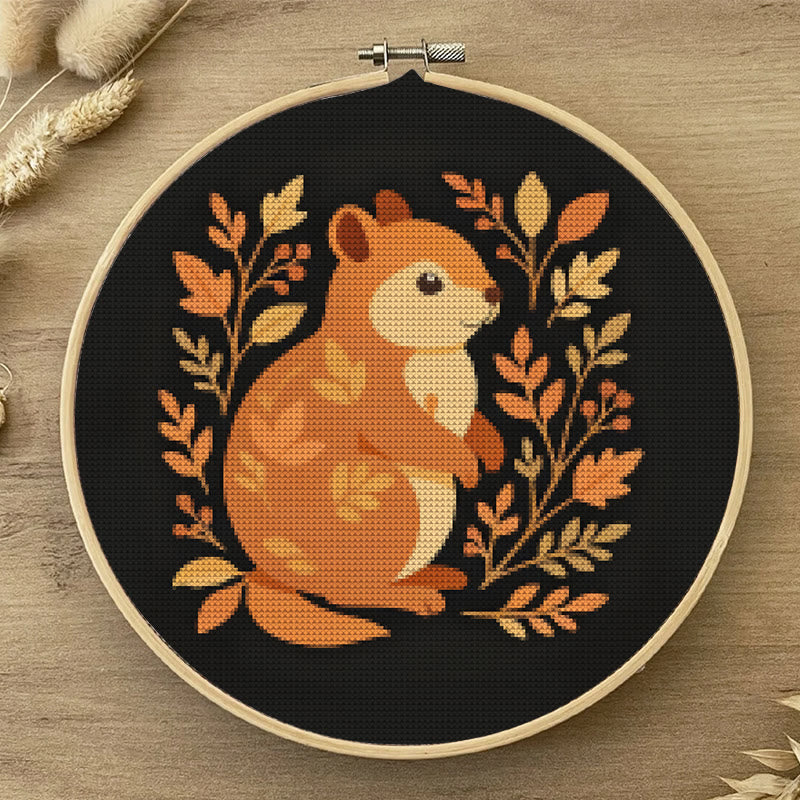  Cross Stitch Kit - Fall Squirrel | Halloween Autumn Craft |  Diy Animals Needlepoint - image 5