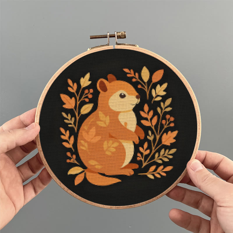  Cross Stitch Kit - Fall Squirrel | Halloween Autumn Craft |  Diy Animals Needlepoint - image 7
