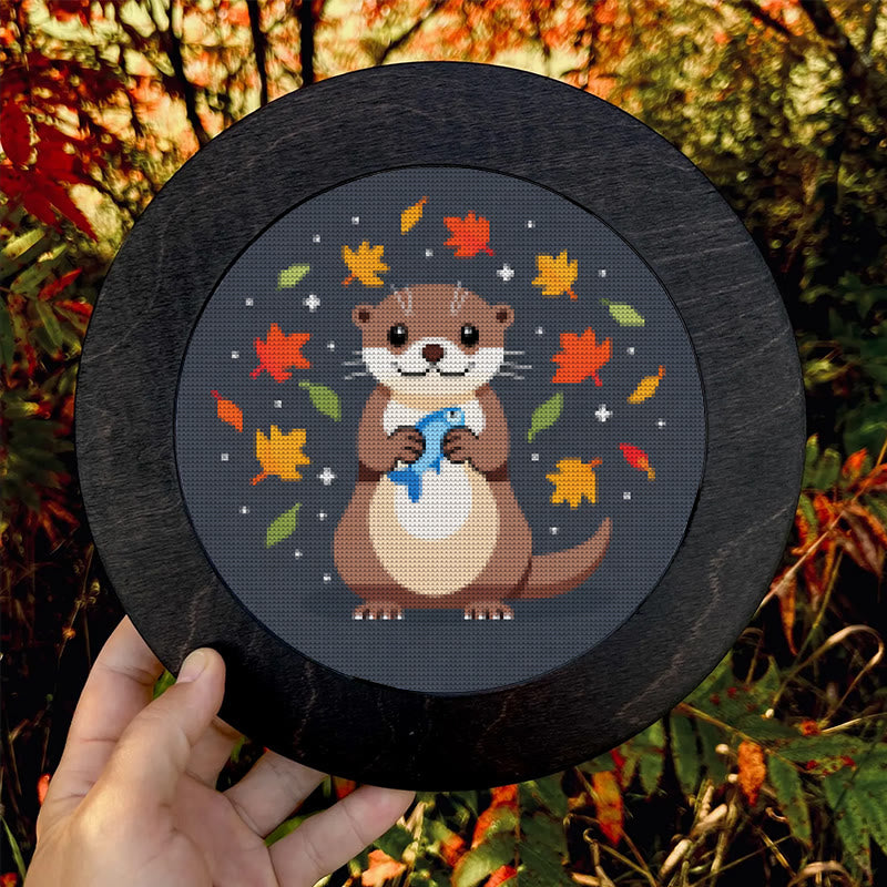  Cross Stitch Kit - Happy Otter | Autumn Home Ornament | Perfect Handicraft For Animal Lover - image 7