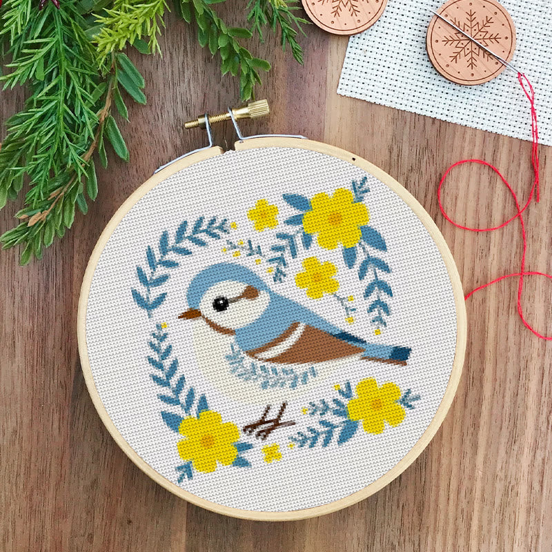  Cross Stitch Kit - Floral Bluebird | Charming Animal Art | Easy Stitching Craft - image 2