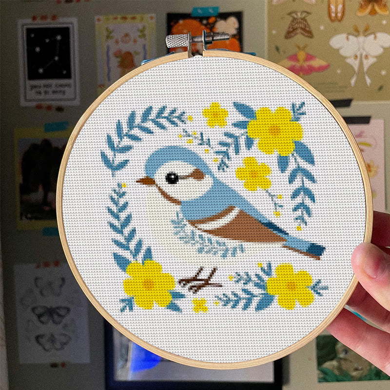  Cross Stitch Kit - Floral Bluebird | Charming Animal Art | Easy Stitching Craft - image 3