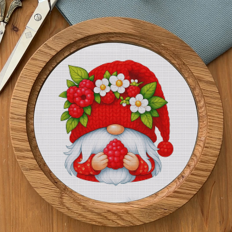  Cross Stitch Kit - Cherry Gnome | Christmas Wall Decor | Diy Floral Needle Art - image 7