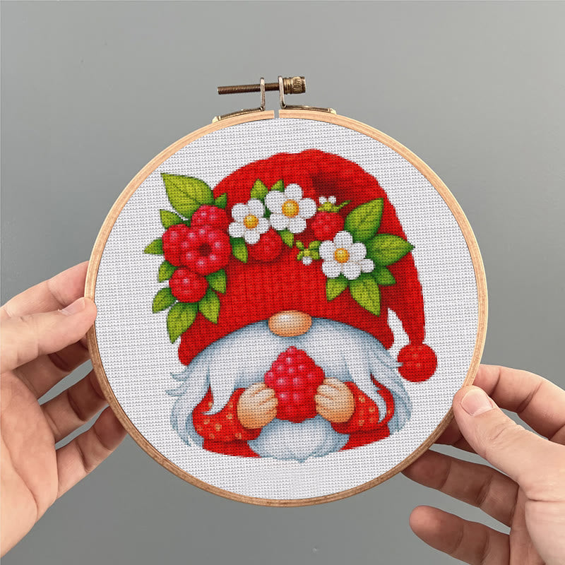  Cross Stitch Kit - Cherry Gnome | Christmas Wall Decor | Diy Floral Needle Art - image 6