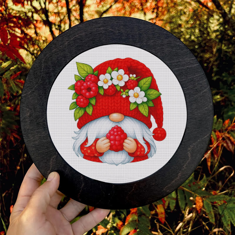  Cross Stitch Kit - Cherry Gnome | Christmas Wall Decor | Diy Floral Needle Art - image 8