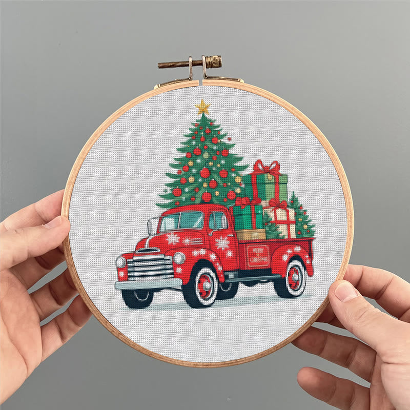  Cross Stitch Kit - Christmas Truck | Diy Holiday Needlework |  Perfect Wall Decoration - image 6
